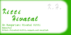 kitti hivatal business card